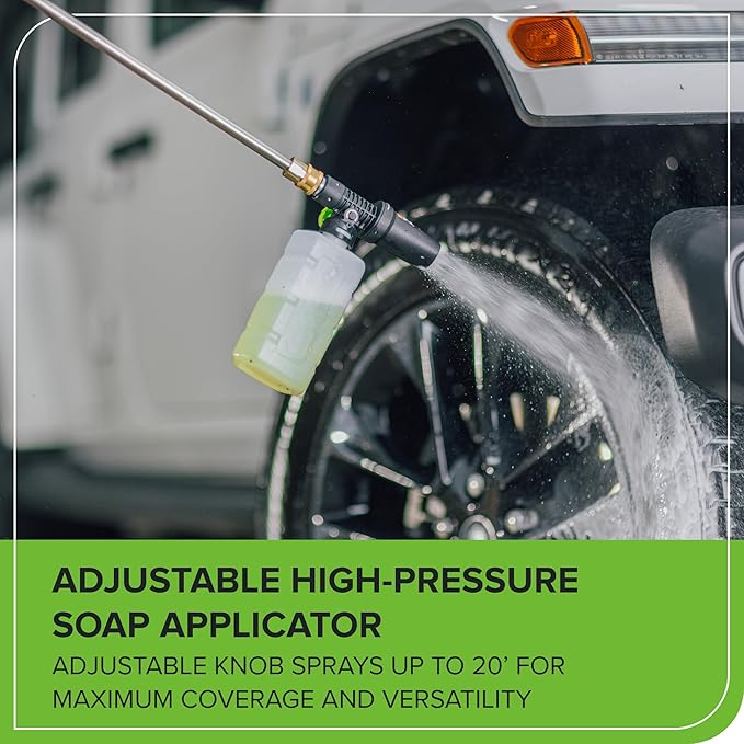 Greenworks 2100 PSI (SGS Certified) 1.2 GPM 13Amp Compact Electric Pressure Washer Telescoping Handle Power Washer for Cars, Driveways, Patios, Patio Furniture & Around Pools