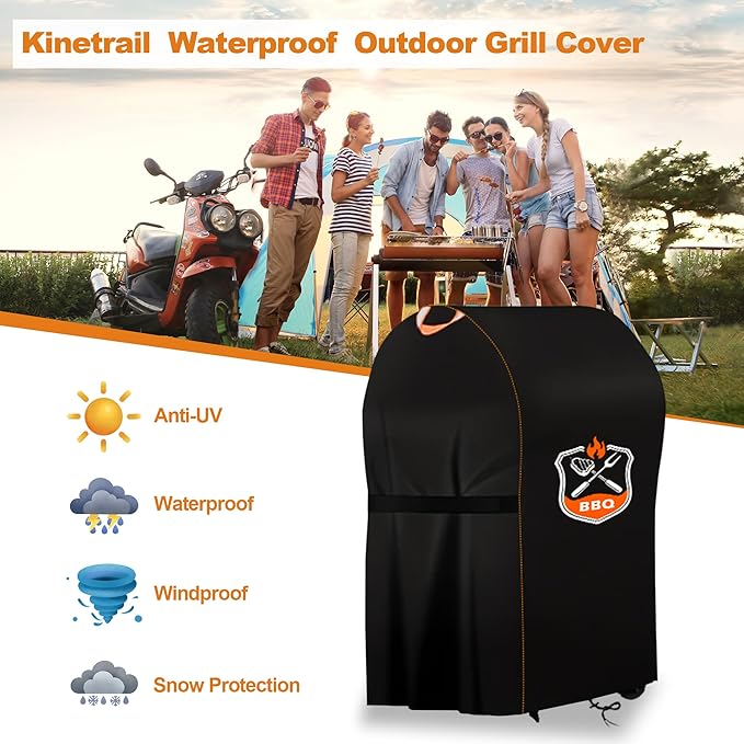 Grill Cover, Universal 30" BBQ Grill Cover for Outdoor Grill, Waterproof, Weather Resistant, Fade Resistant Gas Grill Cover with Adjustable Double Straps for Weber, Char-broil, Nexgrill, etc