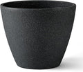 ARBORA 16" Valencia Polyresin Indoor and Outdoor Planter with Classic Black Finish - Durable, Weatherproof, Lightweight, Large Plant Pot for Patio, Garden, Deck, Entryway