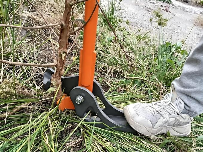 FreeAgain Large Invasive Plant Remover - Tank-Like Heavy-Duty Design with Dual Support Plates, Unbreakable Jaw & Thickest Steel Pipe, Removes Stems ¼ Inch - 2 Inches (0.5cm - 5cm)