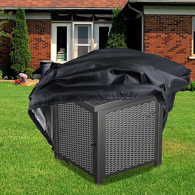 Saking Fire Pit Cover, 28 inch Firepit Covers Square Gas Fireplace Fire Pit Table Cover for Propane Fire Pit- 28 X 28 inch