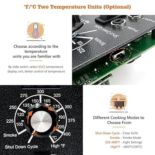 Upgraded Digital Thermostat Controller Kit Replacement for Traeger Wood Pellet Grills, with Temperature Probe Sensor