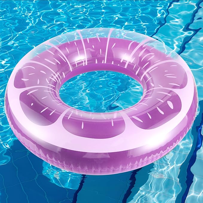 FindUWill 6 Pack Pool Floats Kids, Pool Swim Tubes Rings(4 Pack) - 4Pcs Inflatable Big Floaties Beach Swimming Toys with 2Pcs Beach Balls for Adults Raft Floaties Toddlers
