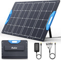 Ruko RK100 100W Portable and Foldable Solar Panel, IP67 Waterproof Power Backup, Solar Panel Charger for Power Station with Charging Expansion Box, Adjustable Kickstand for Camping/RVs