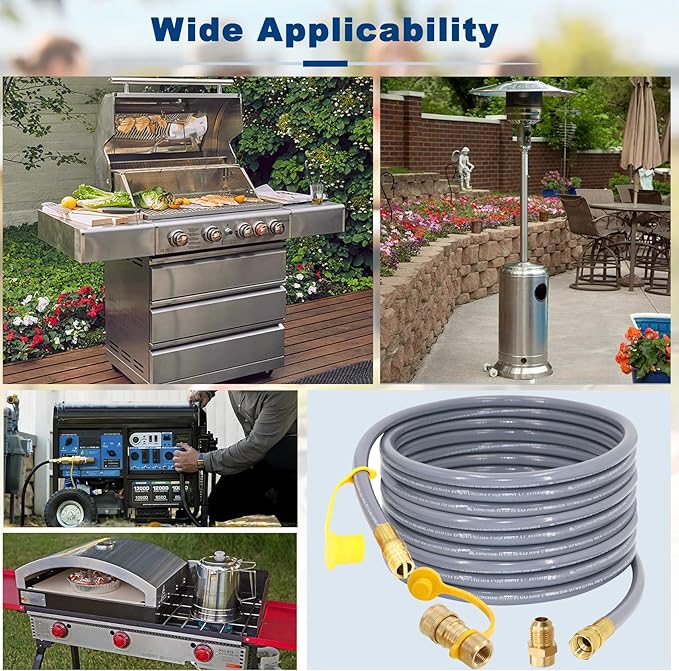 36 Feet 1/2-Inch ID Natural Gas Hose with Quick Connect Fitting for weber, charbroi, Grill, Pizza Oven, Patio Heater and More NG Appliance, Propane to Natural Gas Conversion Kit - CSA Certified