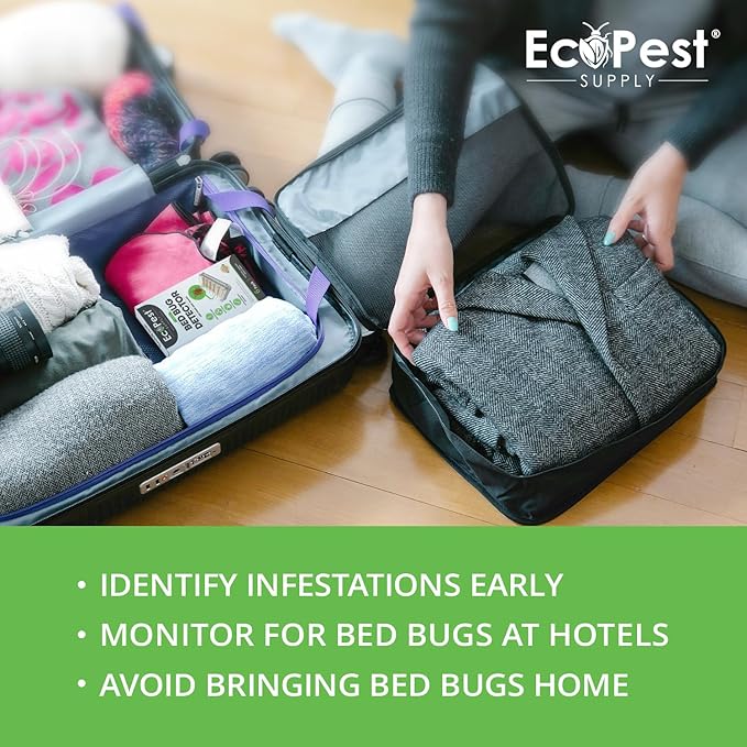 Bed Bug Detector – 12 Pack | Early Detection Bed Bug Trap, Monitor, and Detector for Home and Travel | Indoor Pest Control Traps for Bedbugs