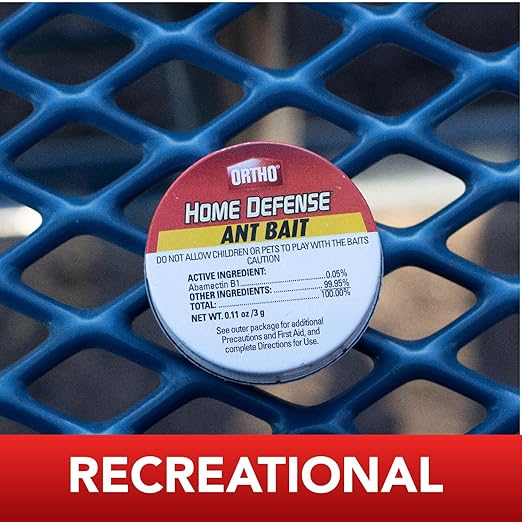 Ortho Home Defense Ant Bait Traps, Outdoor & Indoor Ant Killer, 10 Metal Stations with 4 Food-Based Attractants, Child-Resistant Design, Formulated with Abamectin B1, Ready-to-Use Bait Station
