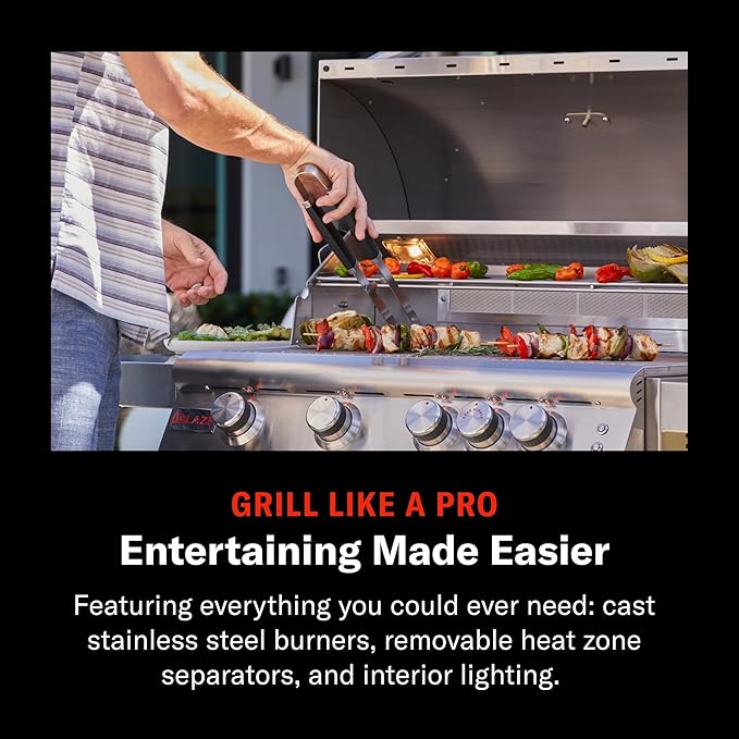 Blaze Gas Grill | 40-inch Built-in Propane Gas Grill | 5 Burner BBQ | Premium Outdoor Kitchen | Best in Class Warranty | LTE+ | BLZ-5LTE3-LP