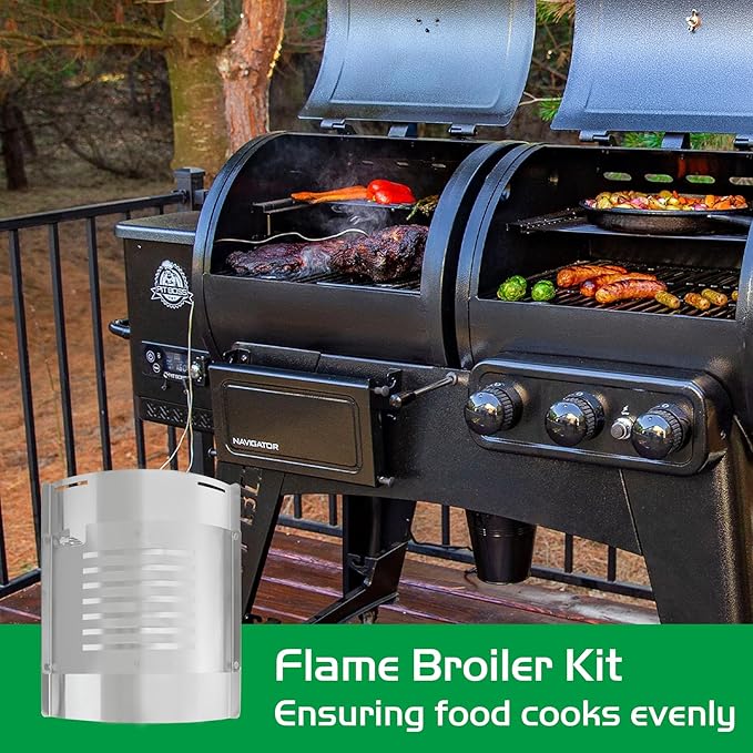 Flame Broiler Kit for Pit Boss PB1230 Pellet Gas Combo Grills 1230CC PB1100PSC2 550G Replacement Parts Pitboss Diffuser Heat Deflector Plate Smoker BBQ Accessories