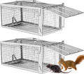 2 Pack Humane Rat Traps - Rodent Trap for Squirrel Mouse Mice, Live Rat Traps Catch & Release for Indoors and Outdoors(12.6''*5.5''*4.7'')