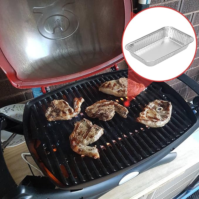 WEBROIL Grill Drip Pan Liner for Ninja OG700 OG701 OG751 Series Woodfire Smoker Accessories,Aluminum Disposable Foil Grease Liners Compatible with Weber Q/Spirit/Genesis Gas Grill,30 Packs