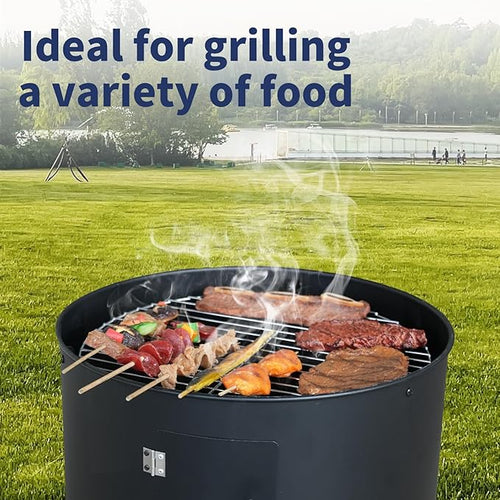 16 inch Vertical Charcoal Smoker, Mini BBQ Grill, Fire Pit, 3-in-1 with Built-in Thermometer, Adjustable Air Vent, Idea for Parties, Backyard, Patio, Camping