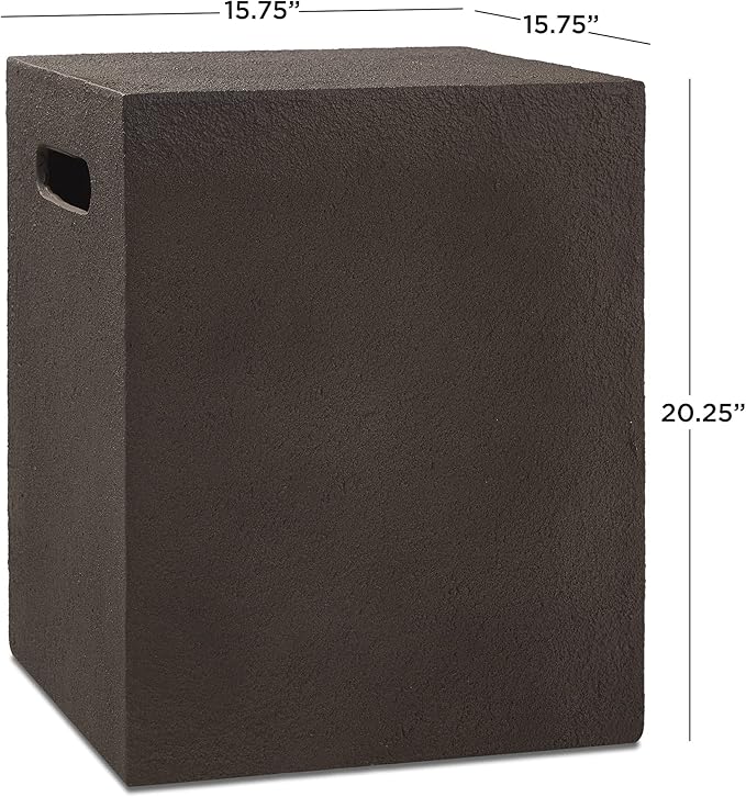 Real Flame Baltic Propane Tank Cover - Conceals a 20 Pound Tank and Doubles as a Side Table - Weather, Sun & Rustproof