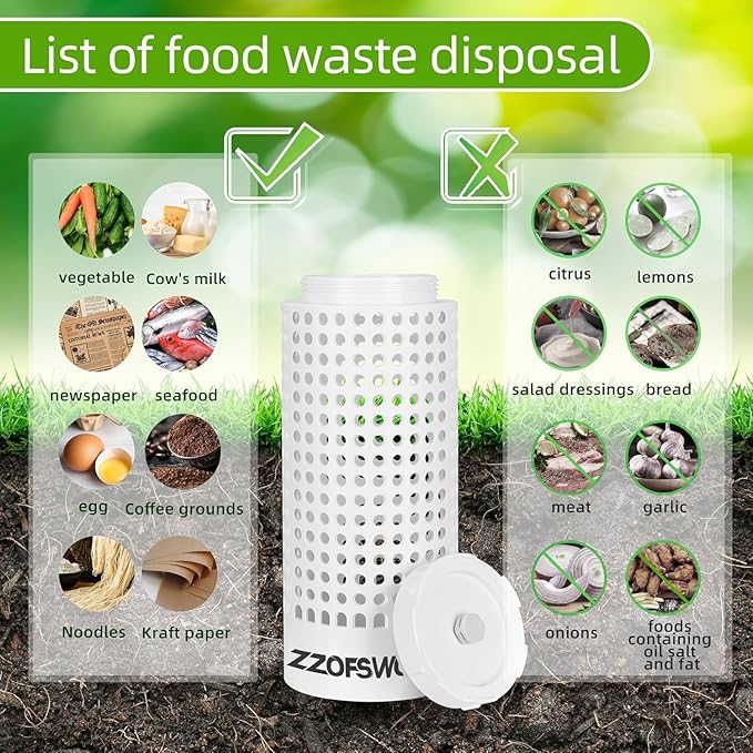 Inground Worm Farm Compost Bin Outdoor with Time Pointer for Composting System Decomposing Kitchen Waste and Raised Garden Beds (Middle)