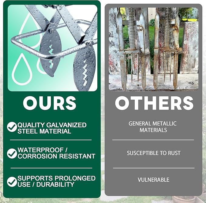 Mole Trap Scissor 2 Pack, Upgraded Mole Traps for Lawns That Kill Best, Galvanized Steel Mole Killer, Easy Step Setup