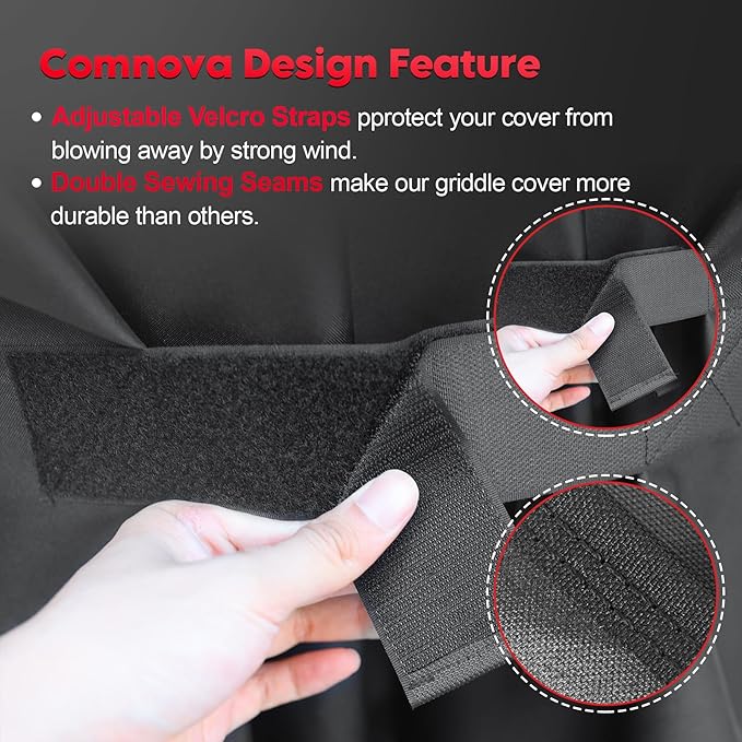Comnova Pellet Grill Cover for Camp Chef 24 Series with Sidekick - 600D Premium Smoker Cover Waterproof Heavy Duty for Camp Chef Woodwind 24 / Pro 24 with Sidekick Sear or Sidekick Flat Top, and More