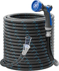 SPECILITE Garden Hose 100ft, 3-Layer Flexible Water Hose with 8 Pattern Spray Nozzle, Non-Expanding & Lightweight Stainless Steel Hose for Yard, Lawn, Outdoor-Leak Proof, No-kink & Tangle-free