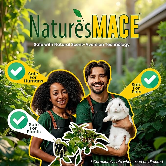 Nature's MACE Rabbit MACE Granules, 150 Pounds, Treats 95,000 sq ft, Rabbit Repellent Outdoor, Granular Rabbit Deterrent for Plants, Garden, Flowers, Landscape, Safe to use Around People, Pets, Plants