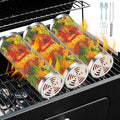 ZORMY 3pcs Rolling Grill Baskets, Grill Veggie Basket, BBQ Baskets for Grilling, Round Stainless Steel Grill Baskets for Outdoor Grill, Camping basket for Vegetables, Birthday Gifts for Men