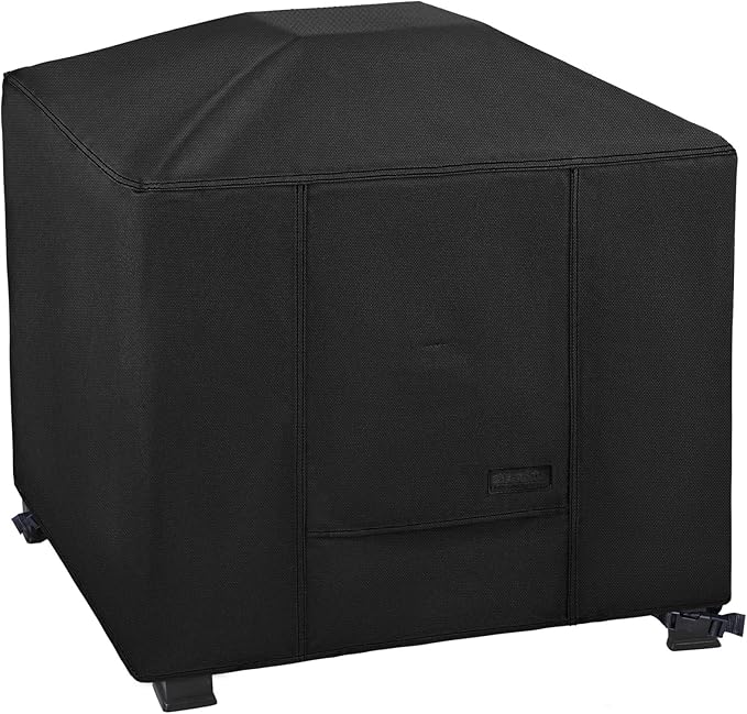 NettyPro Fire Pit Cover Square Waterproof Outdoor Firepit Cover for Gas Propane Fire Pit Table, 44 x 44 x 24 inch, Black