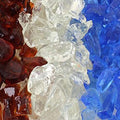 Sky Blue, Clear, Amber Fire Pit Glass - Fire Glass for Fire Pit - Firepit Glass Rock - Glass Stones - Fire Pit Glass Rocks - Gas & Propane Fire Pit & Fireplace Glass (50 Pound, Serenity)