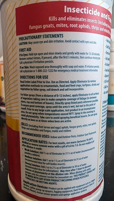 Eliminator RTU Concentrate – Organic Enzyme Insecticide & Miticide – Safe Pest Control for Gardens, Crops, Homes & Pets – Natural Bug Spray for Aphids, Mites, Whiteflies, Flies, Mildew & Fungus