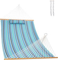 Lazy Daze Hammocks 12 FT Sunbrella Fabric Hammock with Spreader Bars and Free Pillow Fits for 2 Persons, All Weather and Fade Resistant for Patio Yard, 450 lbs Capacity, Dolce Oasis