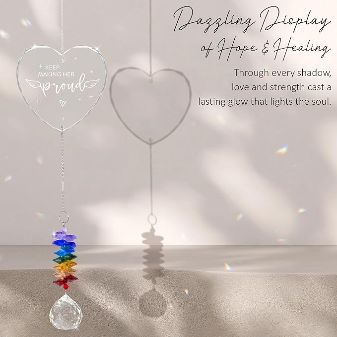 GIFTELIX Christmas Ornaments - Sympathy Gift for Loss of Loved One - Suncatcher Ornament - Crystal Rainbow Maker - Hanging Crystal Decor - Remembrance Gift for Loss of Mom - Christmas Tree Decor