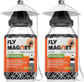 Outdoor Fly Trap [2 Pack] Fly Traps Outdoor with Dissolvable Non-Toxic Bait - Controls Flies for Patios, Hanging Fly Traps with Tie Included