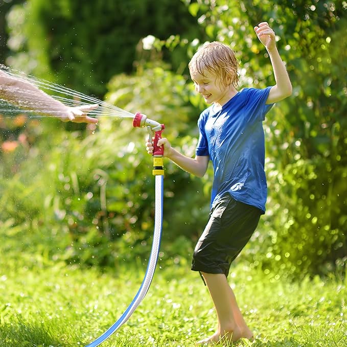 Short Leader Blue Garden Hose 3/4 in. x 10 ft.-Kink Free, Leakproof, Flexible -Heavy Duty Durable Lightweight Water Pipe for Commercial Use, Lawn Care & Equipment Connection - Male to Female Fittings