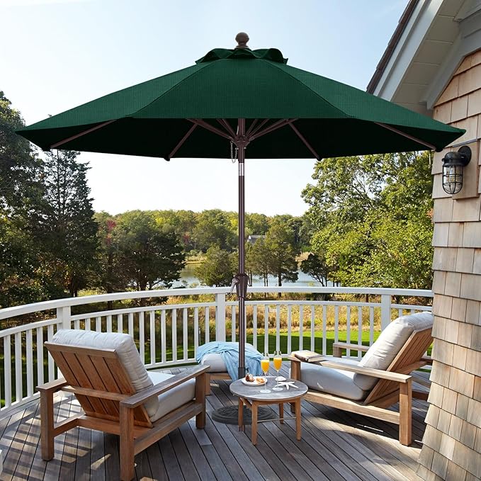 ABCCANOPY OLEFIN® 5-Year No Fading 9FT Patio Umbrella, Outdoor Table Umbrella with 8 Sturdy Ribs for Deck, Backyard, Picnic (Green)