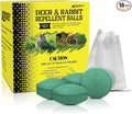 18 PCS Deer & Rabbit Repellent for Outdoor Plants, Natural Garden Yard Deterrent Balls, Long-Lasting Protection for Outdoor Trees, Flowers & Vegetables | Pet-Safe