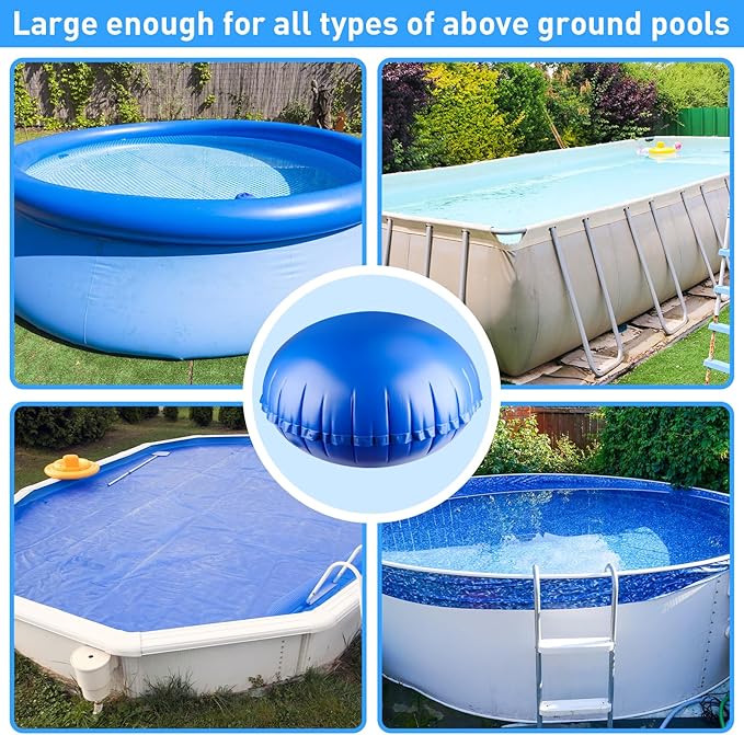 COCHIE 5' x 5' Pool Pillows for Above Ground Pools, Ultra-Thick Cold-Resistant Pool Air Pillow, Winter Closing PVC Ice Equalizer Air Pillows Covers with Rope for Winterizing Support Pools
