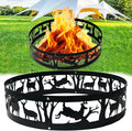 Outdoor Metal Fire Pit Ring 36 Inch Portable Heavy Duty Stainless Steel Fire Pit Ring Camping Beach Backyard with Holes