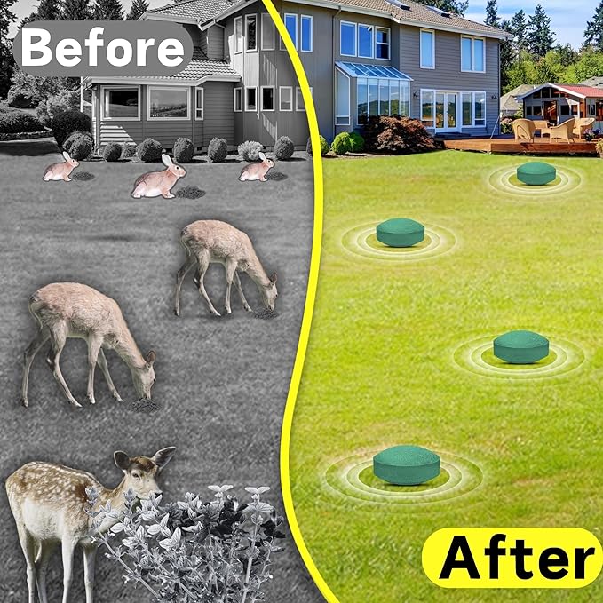 18 PCS Deer & Rabbit Repellent for Outdoor Plants, Natural Garden Yard Deterrent Balls, Long-Lasting Protection for Outdoor Trees, Flowers & Vegetables | Pet-Safe