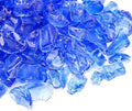 GRISUN Blue Fire Glass for Fire Pit - 1/2 Inch 20 Pounds Tempered Glass Rocks for Natural or Propane Fireplace, Safe for Outdoors and Indoors Firepit Glass