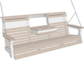 LuxCraft Rollback 5ft Recycled Plastic Plain Porch Swing with Flip Down Center Console - Lead Time to Ship 4 Weeks