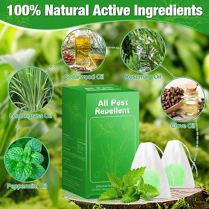 Pest Rodent Repellent, 36 Pack Peppermint Oil for Mice, Mouse, Rats, Spider, Roach, Ant, Bugs, Squirrel, Insect Control Indoor & Outdoor, Natural Mouse Deterrent Replace Traps Family & Pet Safe