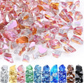 GasSaf 1/2 Inch Fire Glass Reflective Tempered Fireglass Cut Crushed FireGlass for Fire Pit, Fireplace, Replaces Existing Gas Logs & Lava Rocks(20 Pound)(Rose Gold Reflective)