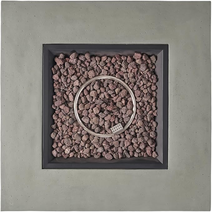 Propane Fire Pit Table, 40 Inch Firepits for Outside, Square Gas Fire Pit for Outside Patio, Propane Fire Table, 50000BTU, Light Grey