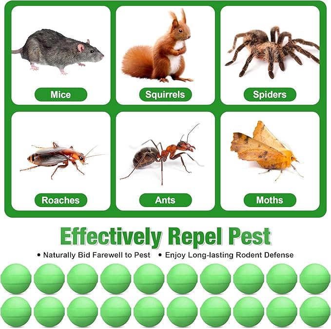 Pest Rodent Repellent, 36 Pack Peppermint Oil for Mice, Mouse, Rats, Spider, Roach, Ant, Bugs, Squirrel, Insect Control Indoor & Outdoor, Natural Mouse Deterrent Replace Traps Family & Pet Safe