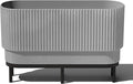 Veradek Demi Series Raised Long Planter for Indoor/Outdoor Use | Made from Plastic & Stone w/Wooden Stand | Modern Patio Décor for Flowers/Shrubs