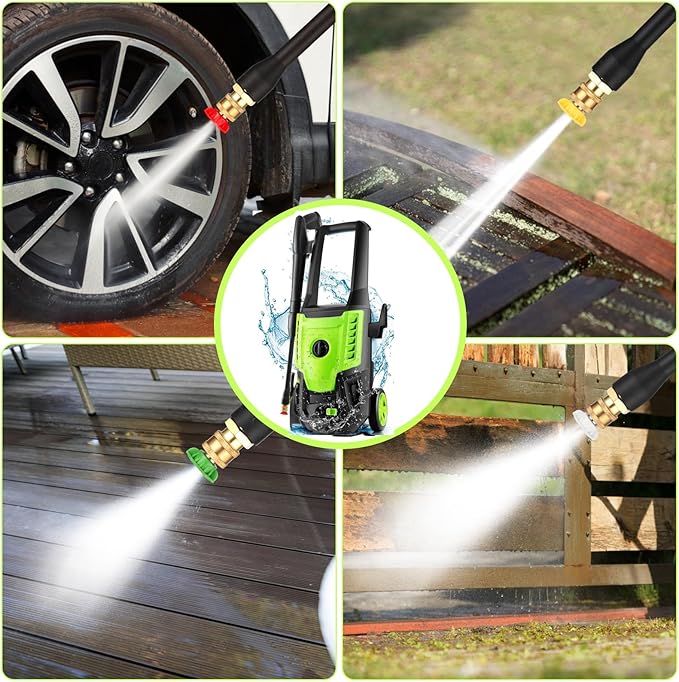 Imdot Electric Pressure Washer 5000 PSI 4.0GPM Portable Power Washer with 4 QC Nozzles, 500ML Foam Cannon for Cars/Fences/Driveways/Home/Patios Cleaning, Deep Green