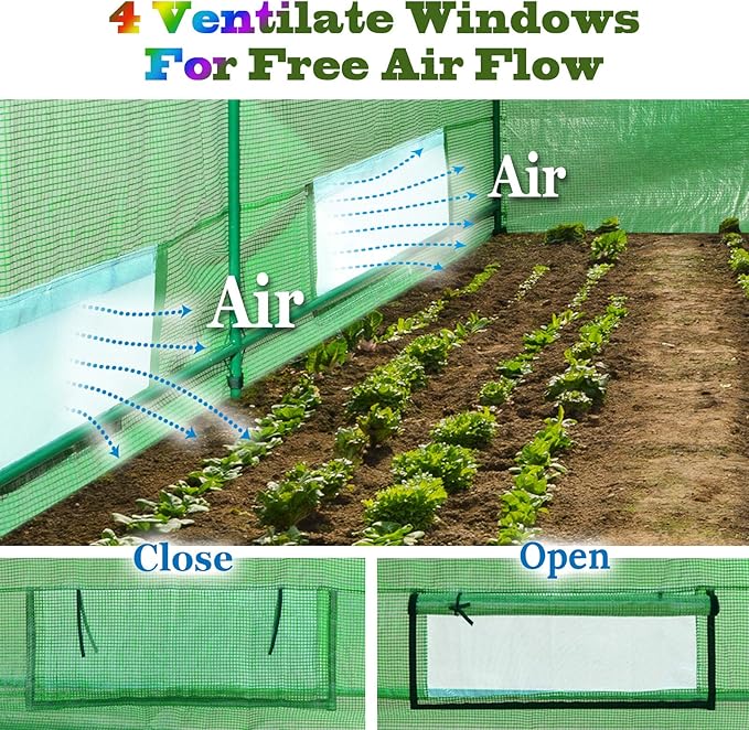 BenefitUSA Replacement Cover for Greenhouse (24.6'x10'x7')