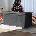 320 Gallon Outdoor Storage Box Waterproof, Resin Deck Boxes with Lockable Lid & UV-Resistant for Patio, Pool, Garden Furniture Cushions & Accessories, Black