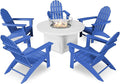 POLYWOOD Vineyard 6-Piece Adirondack Chair Conversation Set with Fire Pit Table