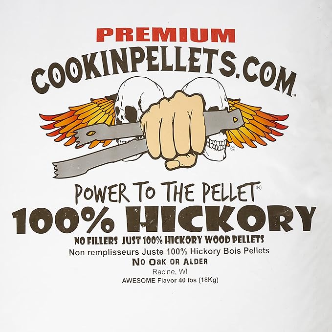 CookinPellets Premium Hickory Grill Smoker Smoking Wood Pellets, 40 Pound Bag (4 Pack)