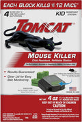 Tomcat Mouse Killer Child Resistant, Refillable Station with Clear Lid for Easy Monitoring, 1 Bait Station and 4 Refills