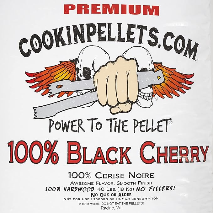 CookinPellets Black Cherry Smoker Smoking Hardwood Wood Pellets Bundle w/CookinPellets Premium Hickory Grill Smoker Smoking Wood Pellets, 40 Lb Bags