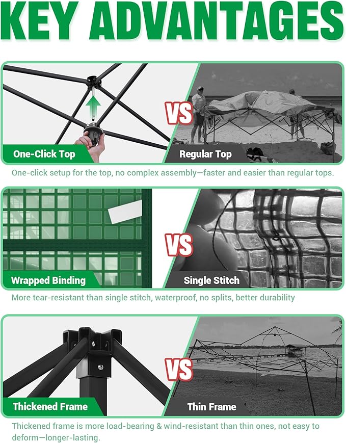 8x6 Instant Pop up Greenhouses, Indoor Outdoor Portable Greenhouse Walk-in, Small Green House for All Season with Roll-Up Zipper Doors and Side Windows, 4 Sandbags, Pe Cover, Green/Clear